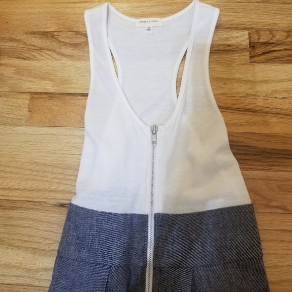 Silence + Noise Urban Outfitters White Grey Gray Mixed Media Sleeveless Dress - Picture 4 of 8